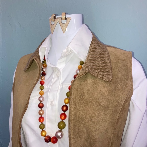 Liz Claiborne Suede and Knit Vest S - Picture 3 of 7
